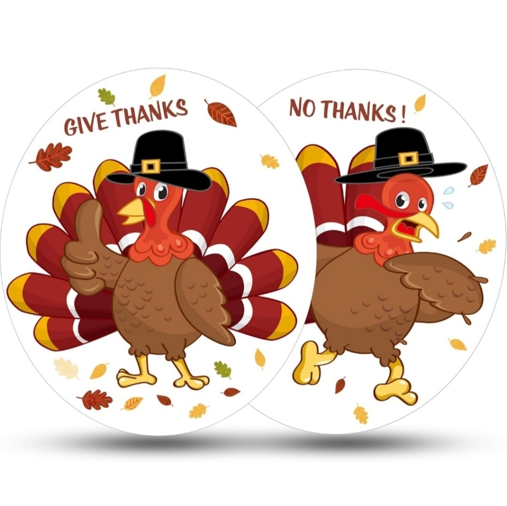 Funny Turkey Toilet Seat Clings 2 Piece Set NWT